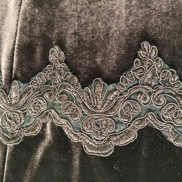 Wanko Vintage Notch Collar Lined Coat w Brocade embroidery Details Wine Sz 36 - Picture 10 of 13